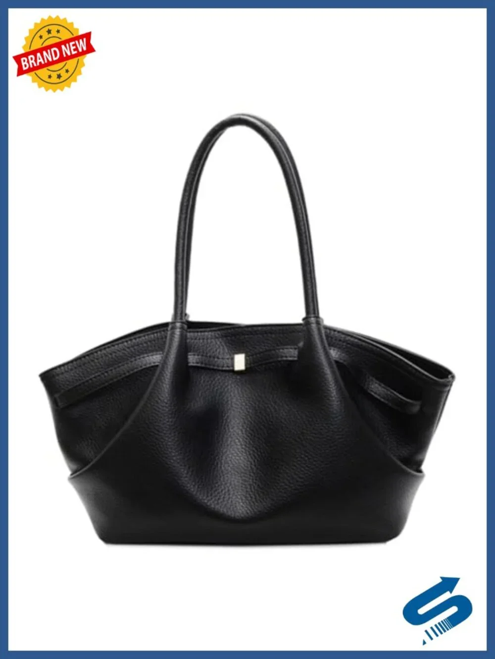 Vintage PU Leather Tote Shoulder Bag Large Capacity Underarm Handbag